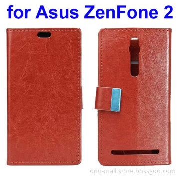 Crystal Texture PU Leather Flip Wallet Case for Asus ZenFone 2 Flip Cover